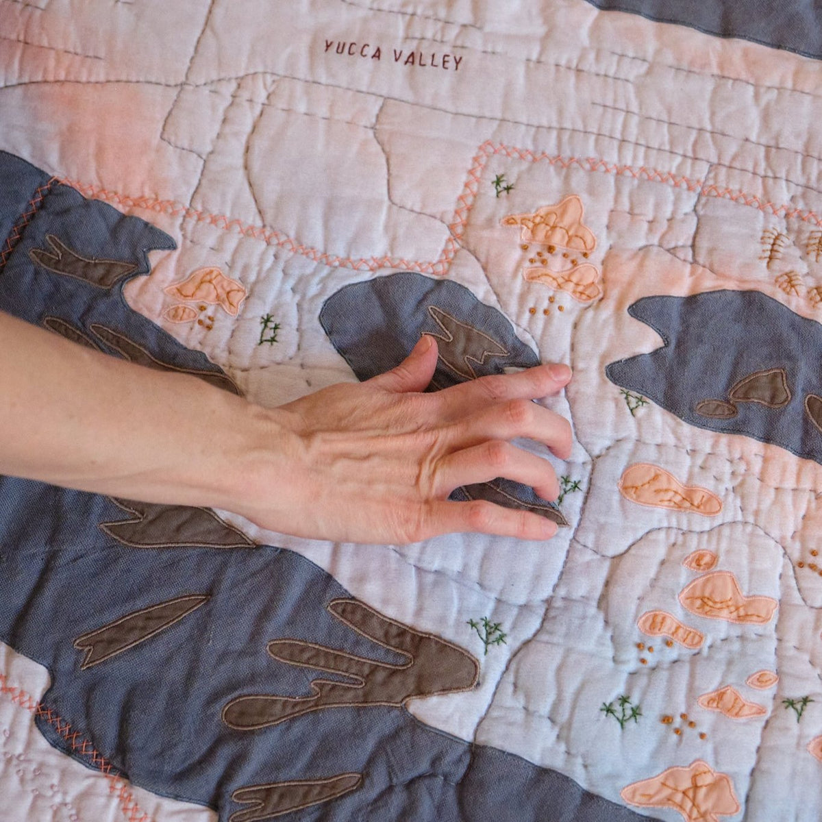 Joshua Tree Quilt_close up of the Yuca Valley