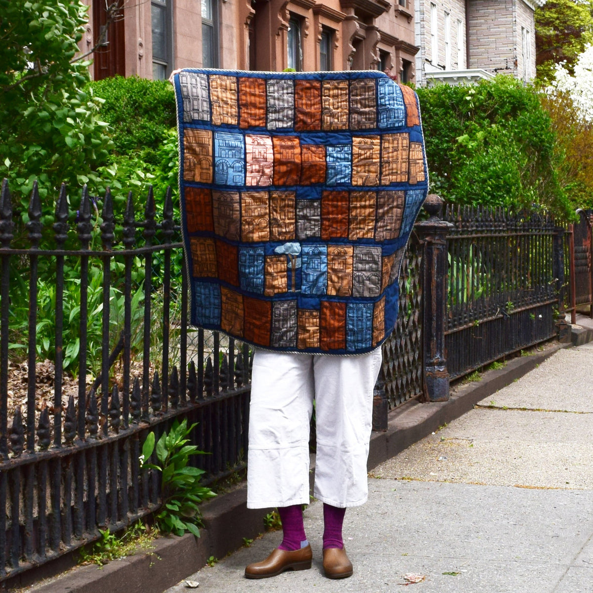 Neighborhood Quilt on the streets of Brooklyn by Haptic Lab