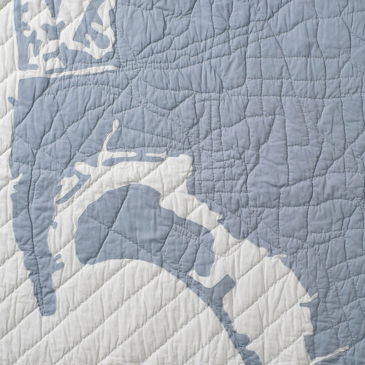 Close up of quilted map of San Diego