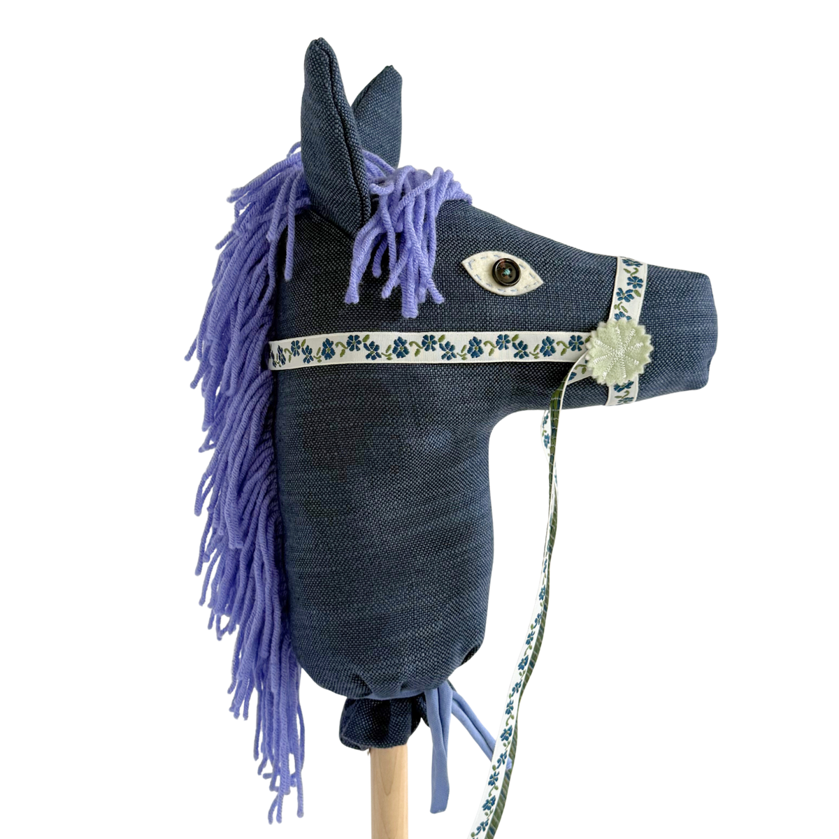 dark blue floral hobby horse